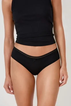 ETAM Culotte|Braguitas Party|Braguita culotte de microfibra con detalle de encaje NEGRO