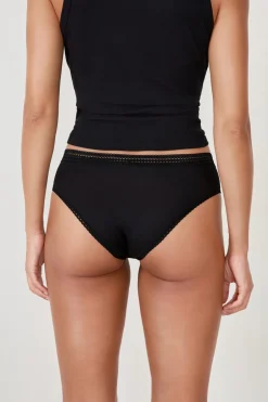 ETAM Culotte|Braguitas Party|Braguita culotte de microfibra con detalle de encaje NEGRO