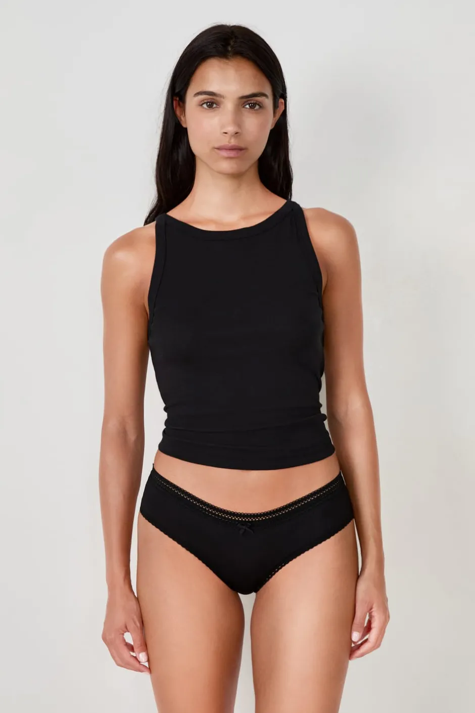 ETAM Culotte|Braguitas Party|Braguita culotte de microfibra con detalle de encaje NEGRO