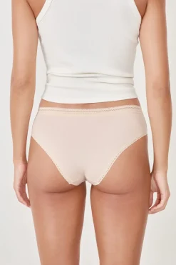 ETAM Culotte|Braguitas Party|Braguita culotte de microfibra con detalle de encaje NATURAL