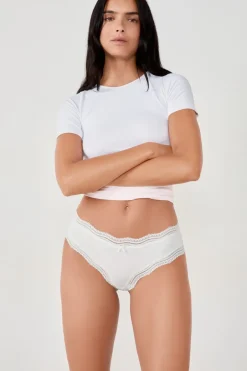 ETAM Culotte|Braguitas Party|Braguita culotte de microfibra con cordones BLANCO