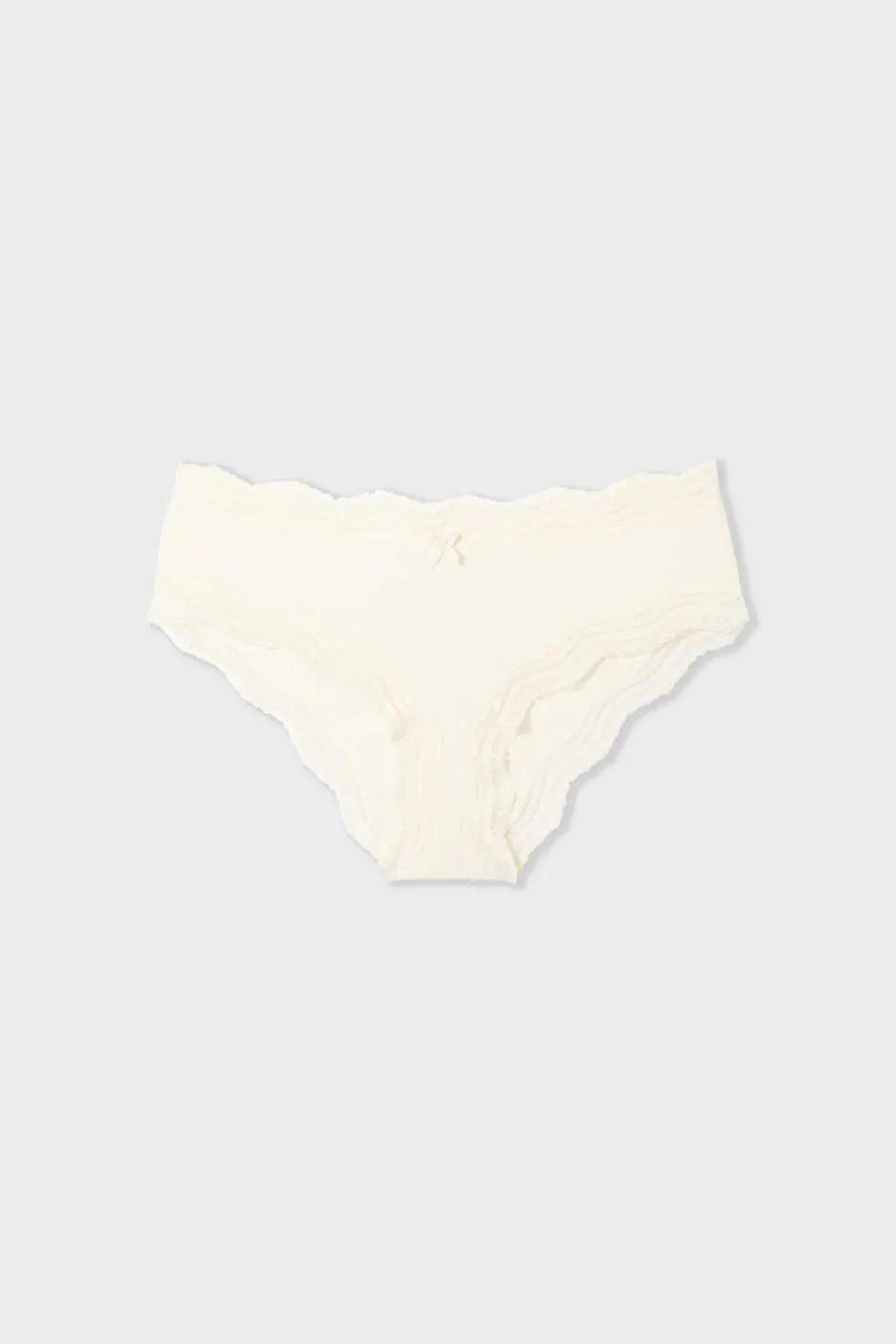 ETAM Culotte|Braguitas Party|Braguita culotte de microfibra con cordones BLANCO