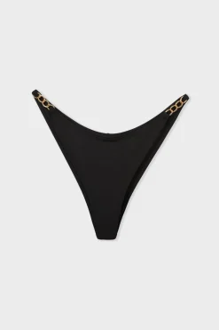 ETAM High Leg|Brasileñas|Braguita de bikini brasileña con detalles joya NEGRO