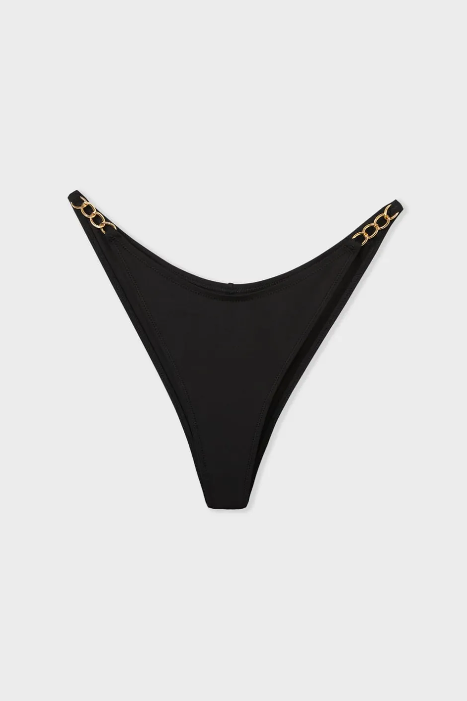 ETAM High Leg|Brasileñas|Braguita de bikini brasileña con detalles joya NEGRO