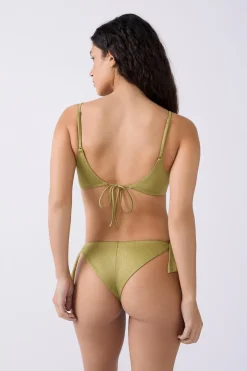 ETAM Anudadas|Bikini|Braguita de bikini tejido brillante ANIS
