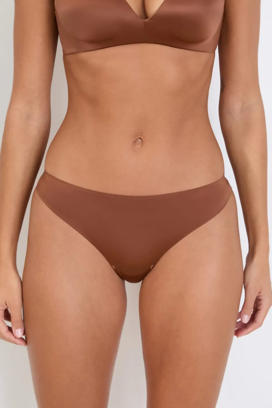 ETAM Braguitas Invisibles|Culotte|Braguita de microfibra MARRÓN
