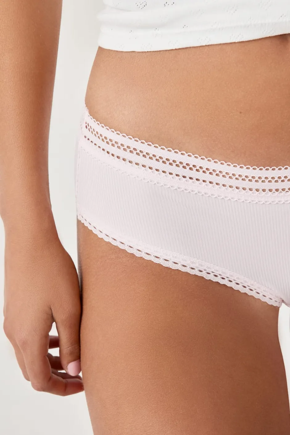ETAM Culotte|Braguita de microfibra con detalles de encaje MELOCOTÓN