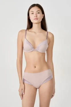 ETAM Braguitas Invisibles|Culotte|Braguita de microfibra satinada TAUPE