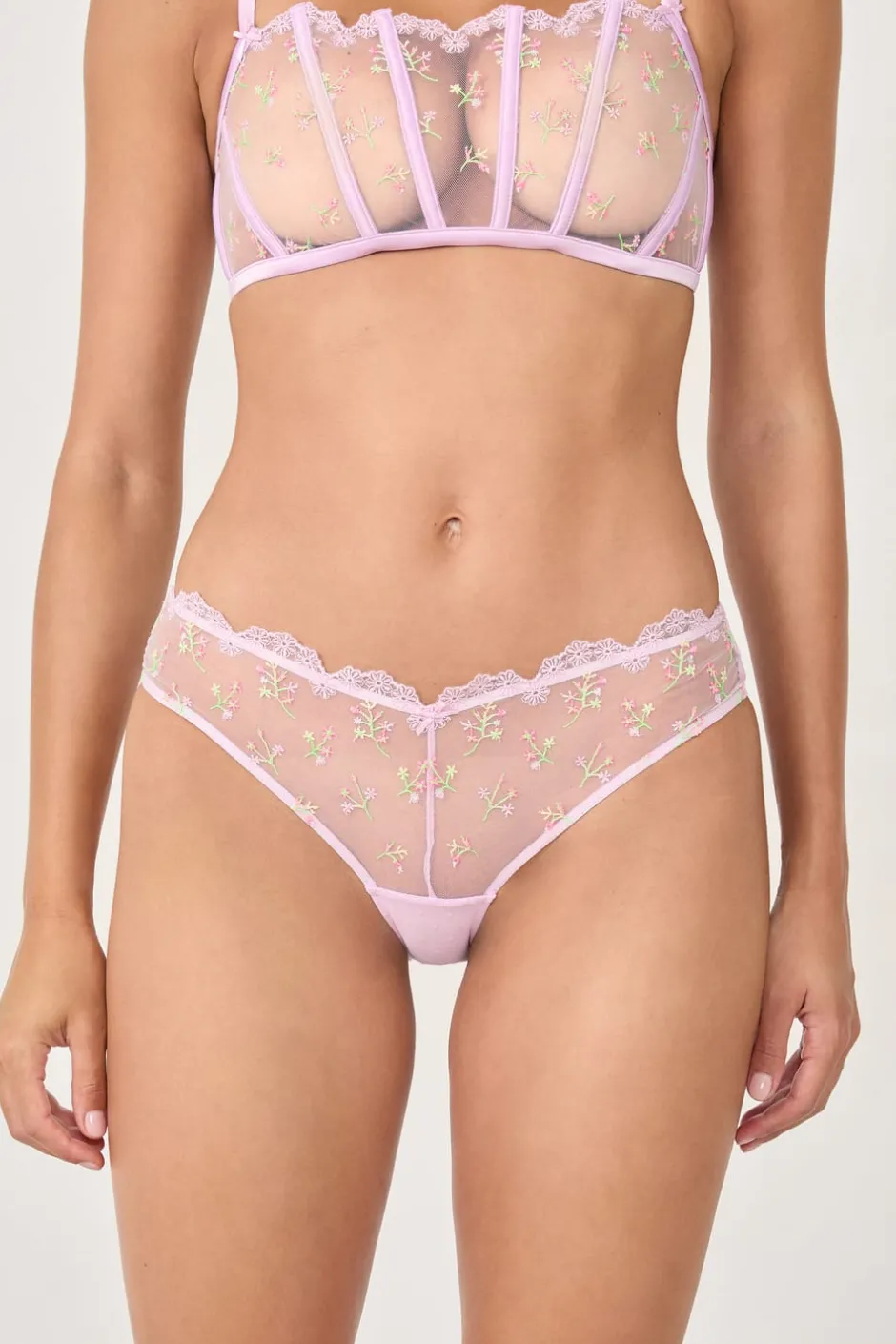 ETAM Brasileña|Braguita hipster con detalles bordados LILA