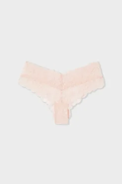 ETAM Brasileña|Braguitas Encaje|Braguita hipster V-shape de encaje ROSA