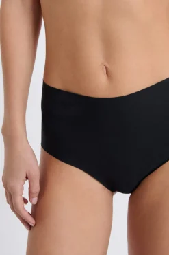 ETAM Braguitas Invisibles|Talle Alto|Braguita midi de microfibra NEGRO
