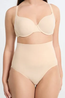 ETAM Braguitas Moldeadoras|Braguitas Invisibles|Braguita moldeadora de cintura alta - Sujeción media C.BEIGE