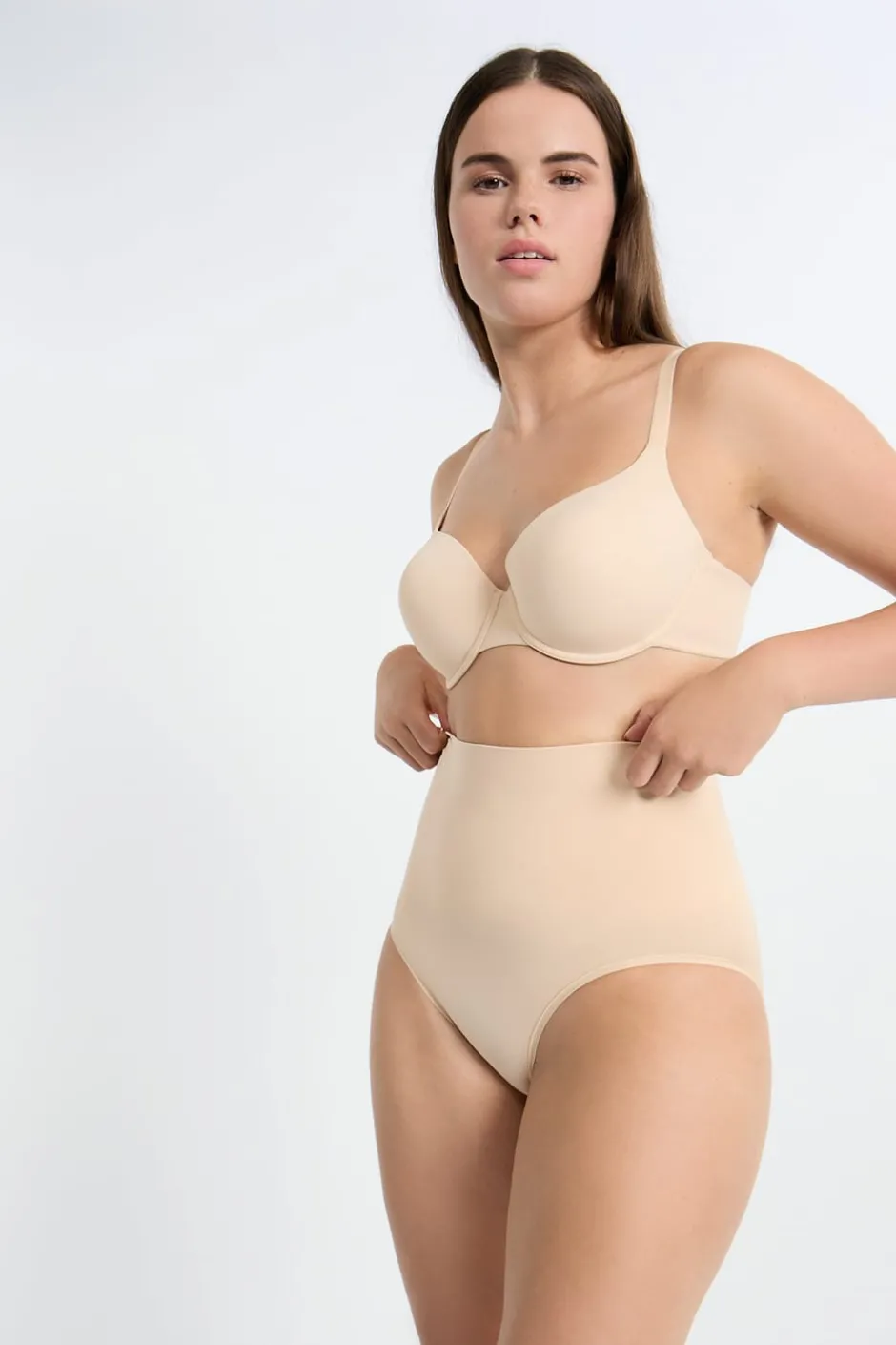 ETAM Braguitas Moldeadoras|Braguitas Invisibles|Braguita moldeadora de cintura alta - Sujeción media C.BEIGE