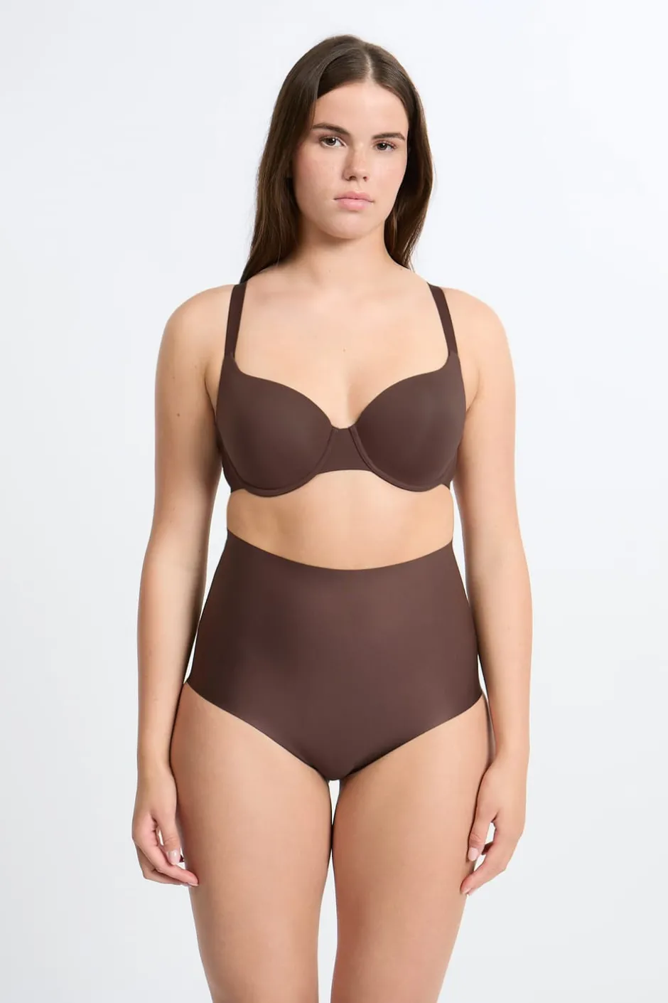 ETAM Braguitas Moldeadoras|Braguitas Invisibles|Braguita moldeadora de cintura alta - Sujeción fuerte CHOCOLATE
