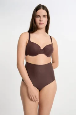 ETAM Braguitas Moldeadoras|Braguitas Invisibles|Braguita moldeadora de cintura alta - Sujeción fuerte CHOCOLATE