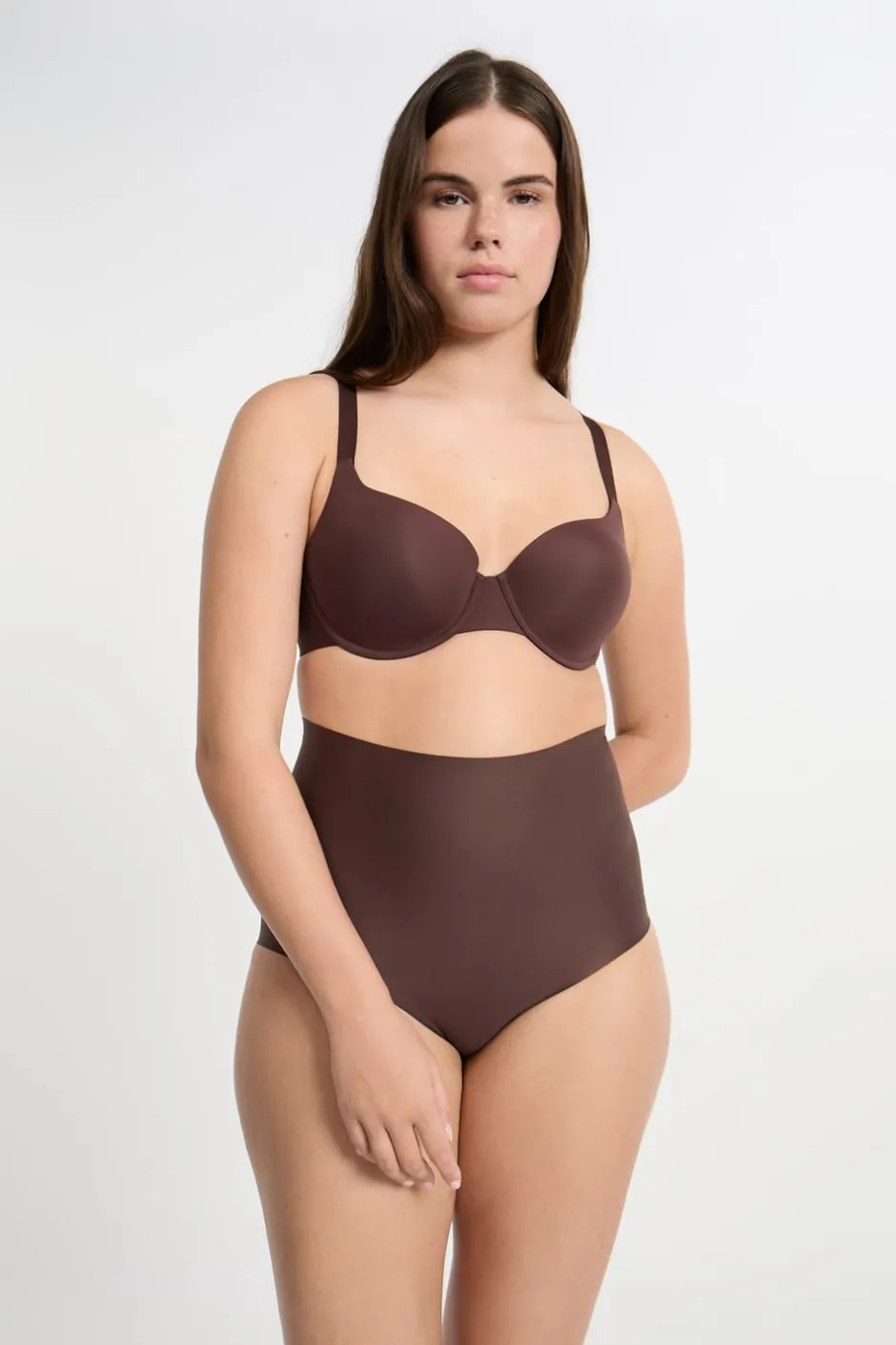 ETAM Braguitas Moldeadoras|Braguitas Invisibles|Braguita moldeadora de cintura alta - Sujeción fuerte CHOCOLATE