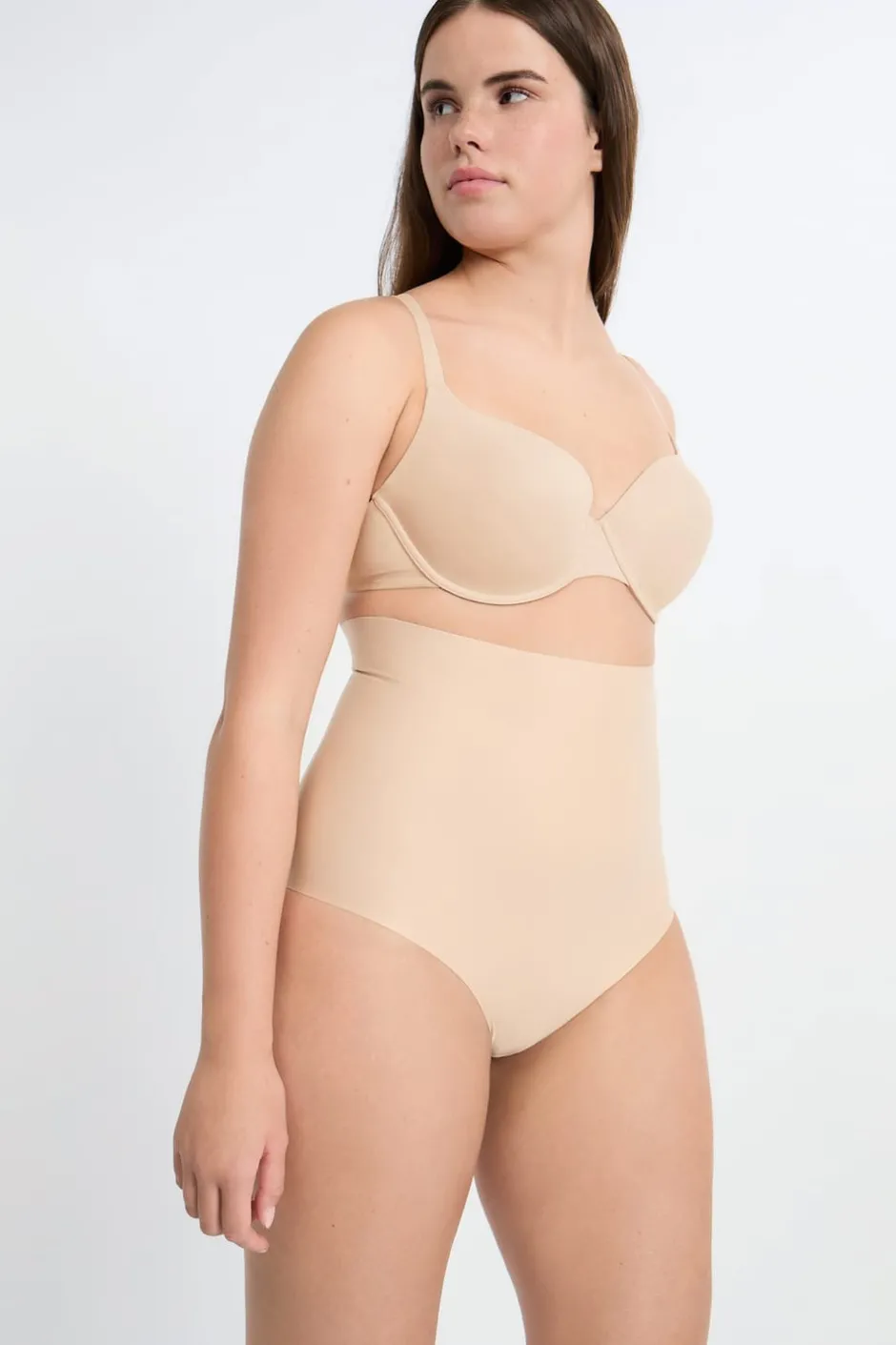 ETAM Braguitas Moldeadoras|Braguitas Invisibles|Braguita moldeadora de cintura alta - Sujeción fuerte C.BEIGE