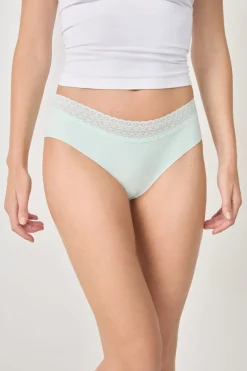ETAM Culotte|Braguita shorty de algodón con costura trasera CELADÓN
