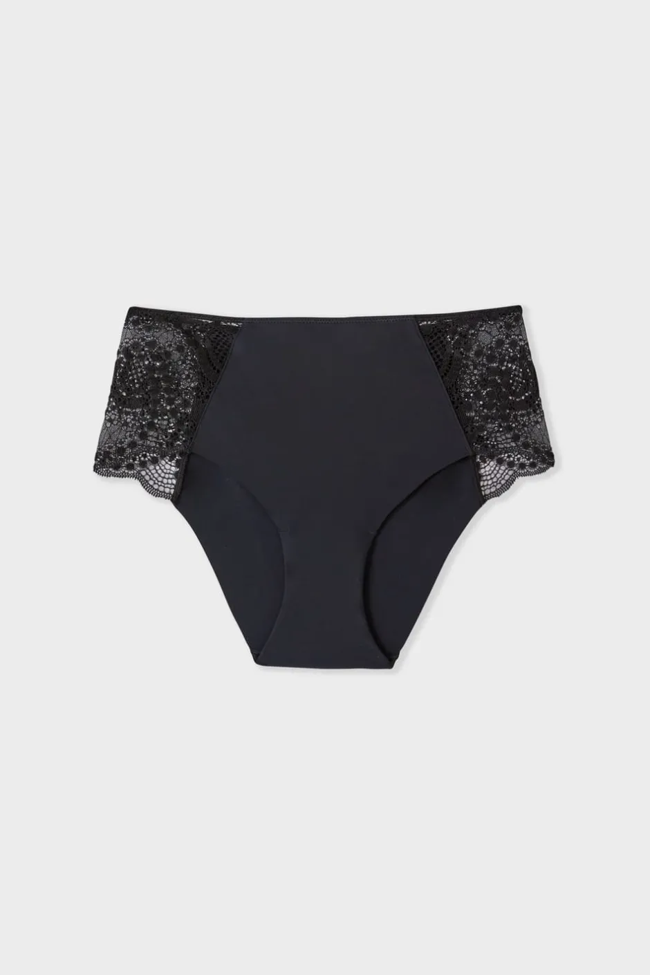 ETAM Talle Alto|Braguita|Braguita talle alto de microfibra NEGRO