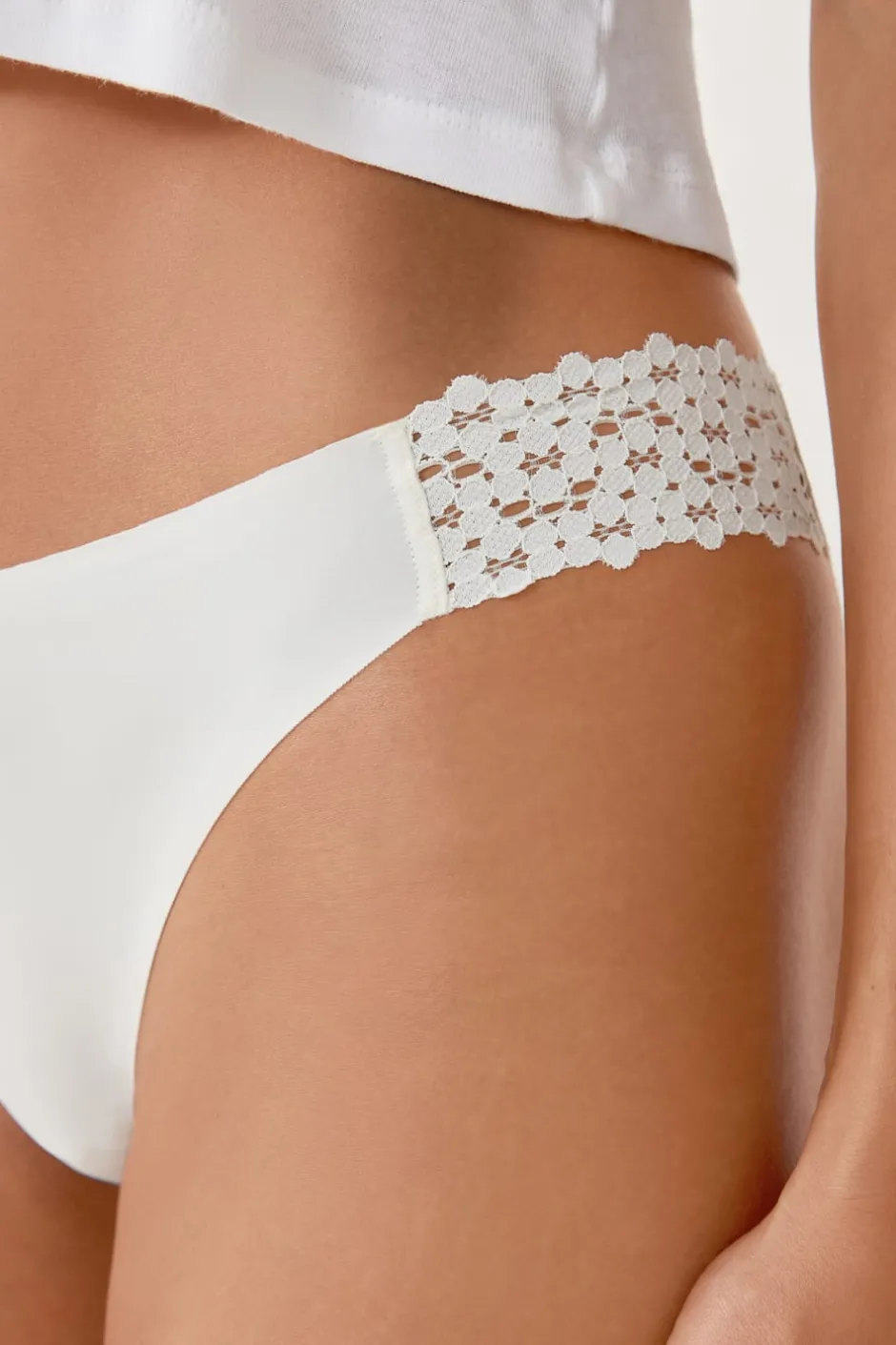 ETAM Braguita|Braguitas Party|Braguitas de microfibra y encaje BLANCO