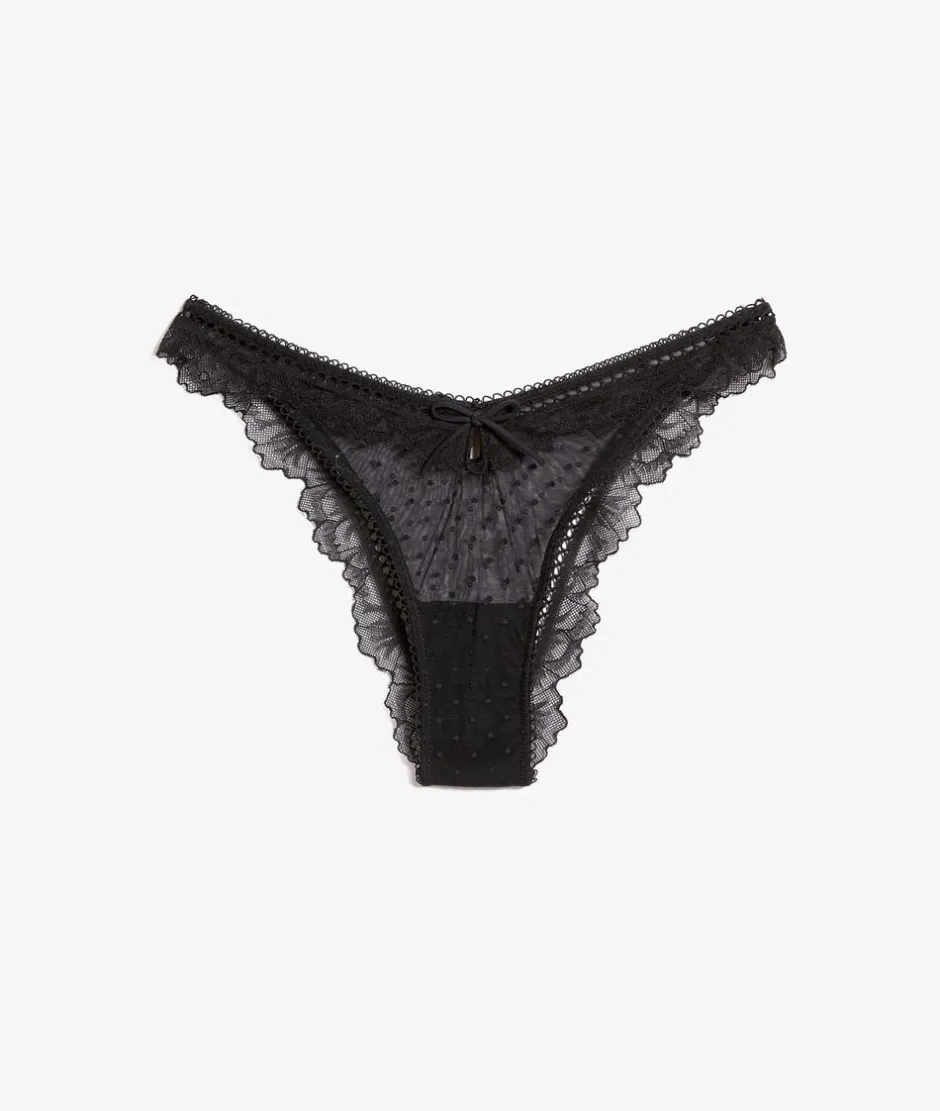 ETAM Braguitas Sexy|Braguitas Encaje|Braguitas de tul y encaje NEGRO