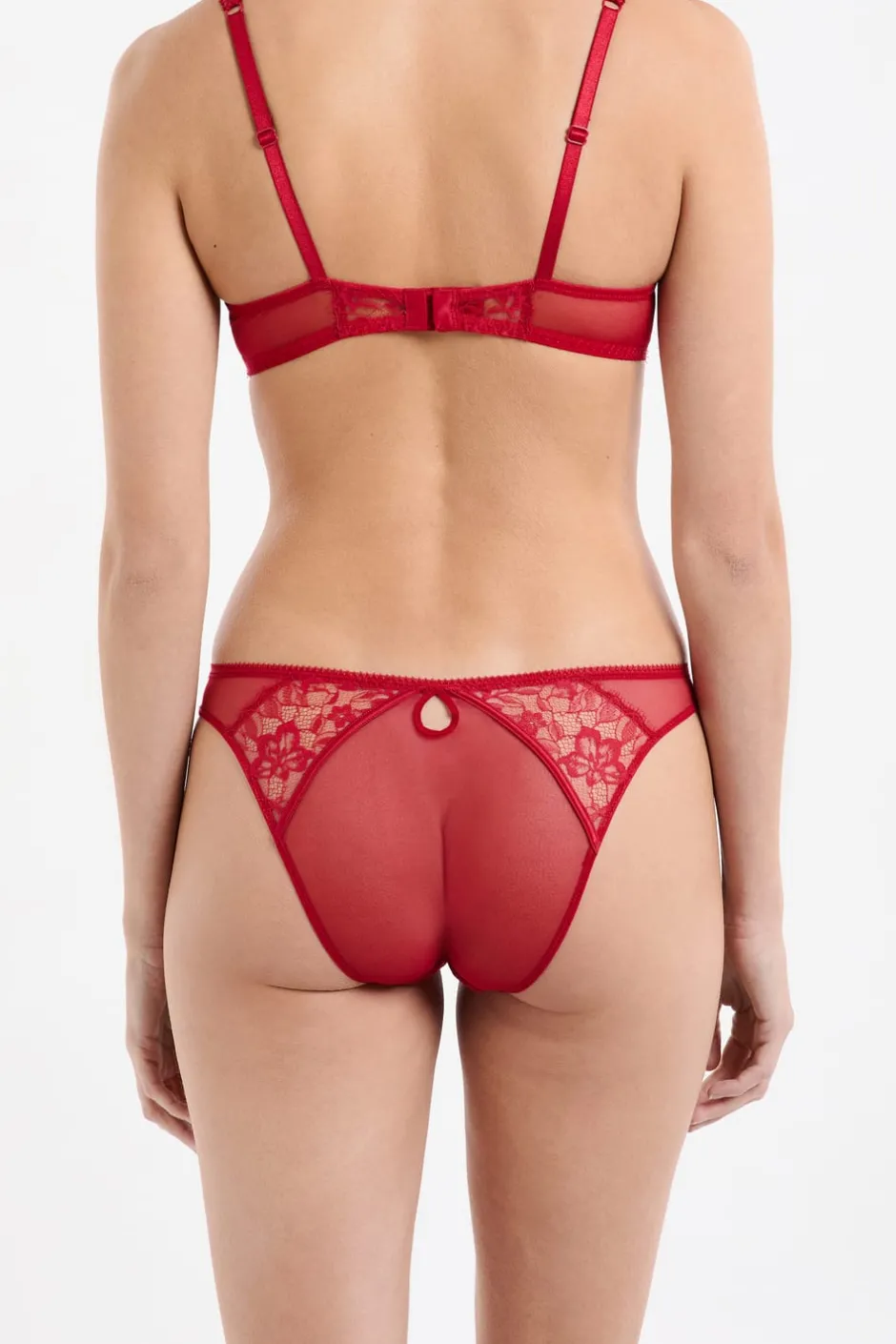 ETAM Braguitas Encaje|Braguita|Braguitas de tul y satén ROJO