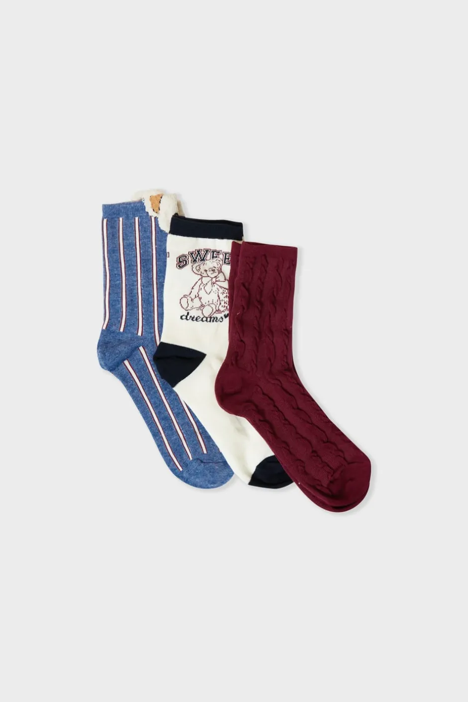 ETAM Accesorios|Calcetines acanalados con motivos AZUL