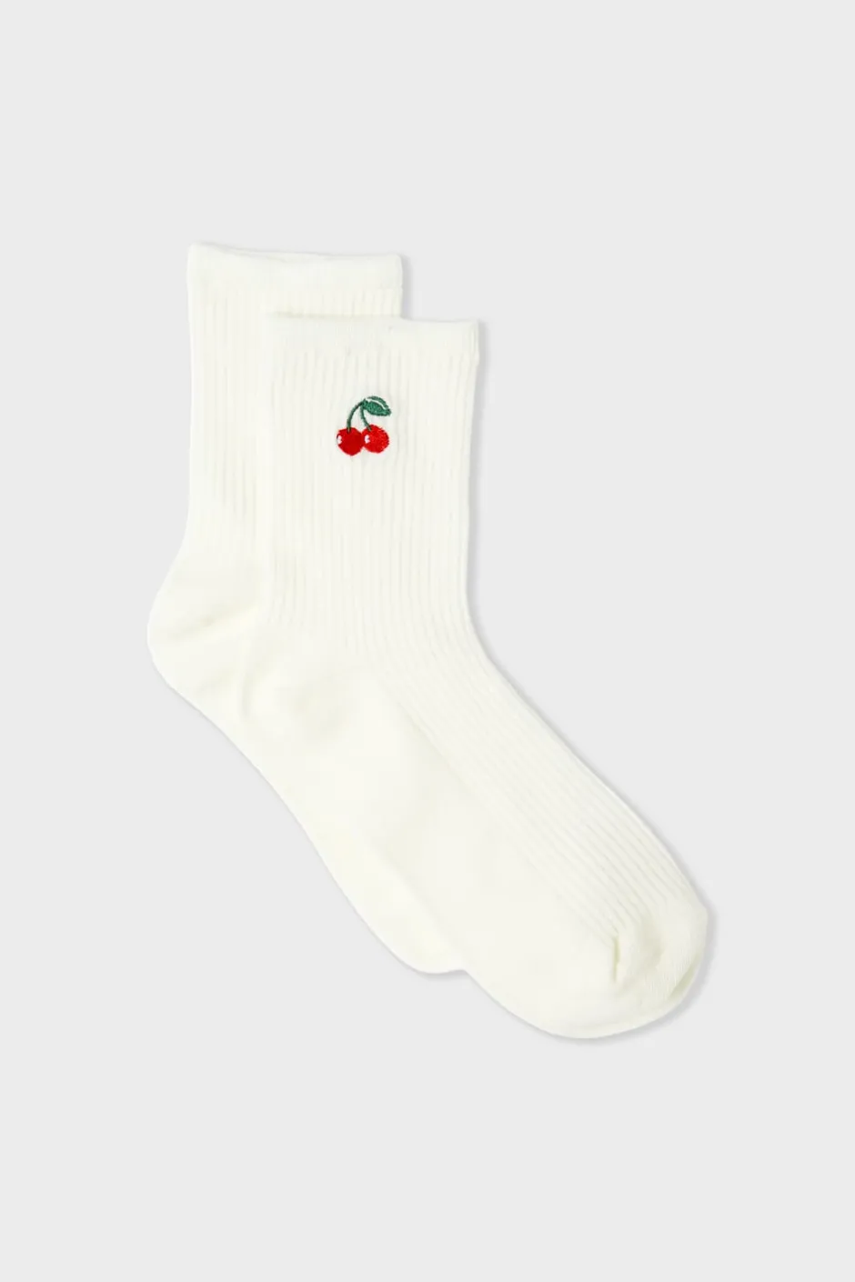 ETAM Calcetines|Medias Y Calcetines|Calcetines acanalados con algodón y estampado de cerezas crudo