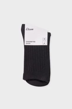 ETAM Calcetines|Medias Y Calcetines|Calcetines con efecto acanalado NEGRO