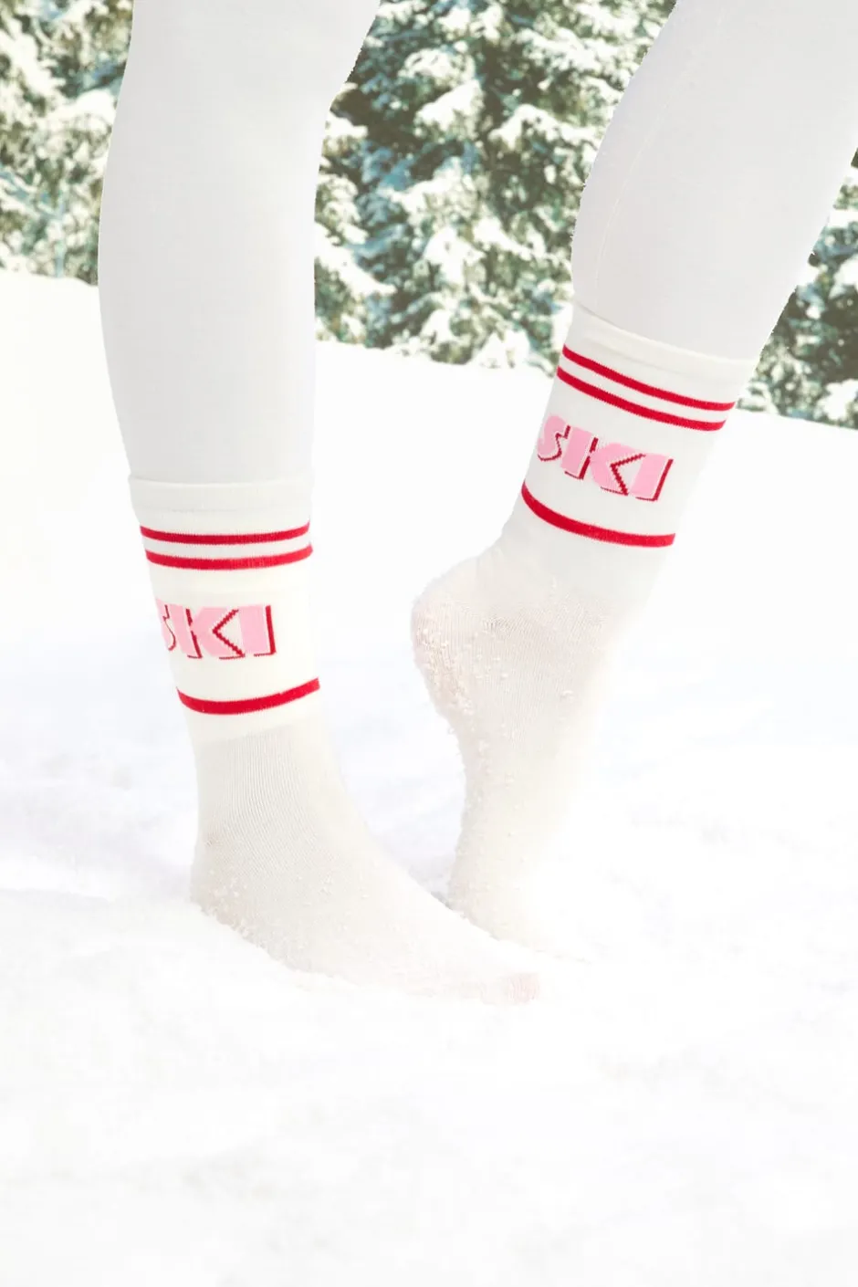 ETAM Accesorios|Calcetines con letras de algodón CRUDO