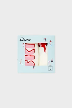 ETAM Accesorios|Calcetines con letras de algodón CRUDO