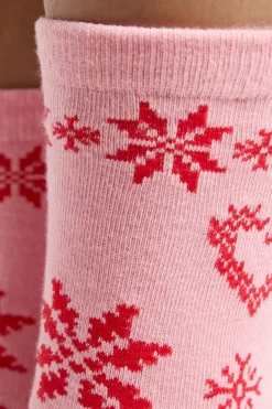 ETAM Accesorios|Calcetines con motivos de punto fino ROSA EMPOLVADO