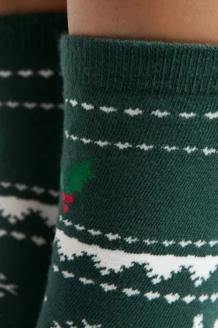 ETAM Accesorios|Calcetines con motivos de punto fino VERDE