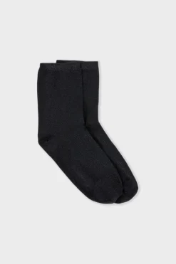 ETAM Calcetines|Medias Y Calcetines|Calcetines tejido brillantes NEGRO