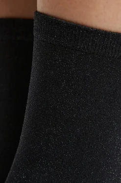 ETAM Calcetines|Medias Y Calcetines|Calcetines tejido brillantes NEGRO