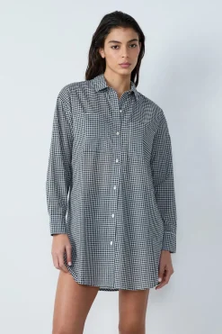 ETAM Camisones Con Manga|Los Pijamas Más Responsables|Camisa de algodón ESTAMPADO FONDO BLANCO