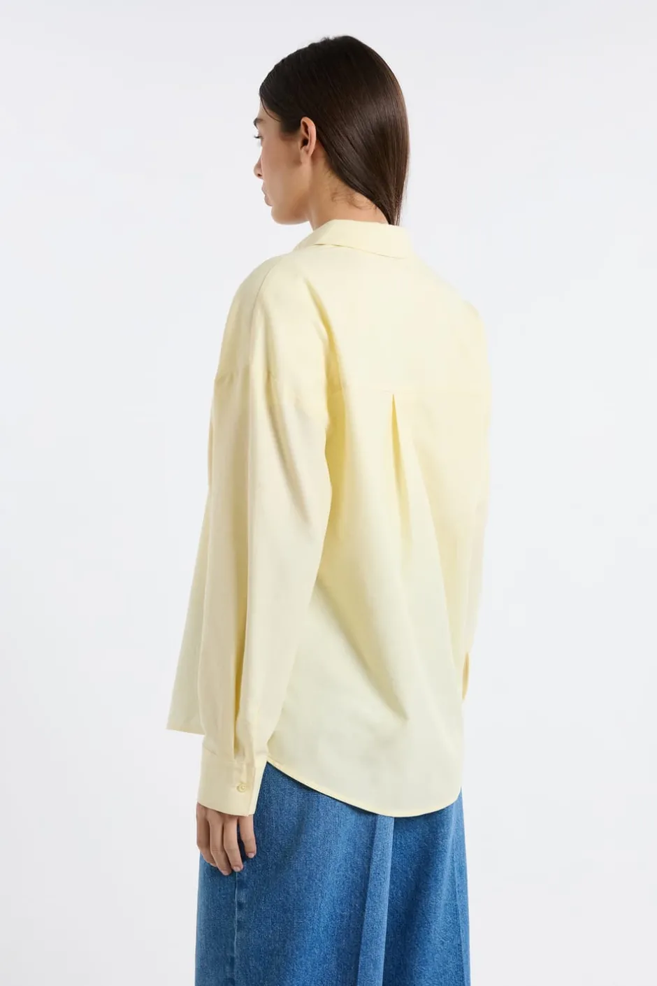 ETAM Camisas Fluidas|Camisas Clásicas|Camisa de algodón AMARILLO PÁLIDO