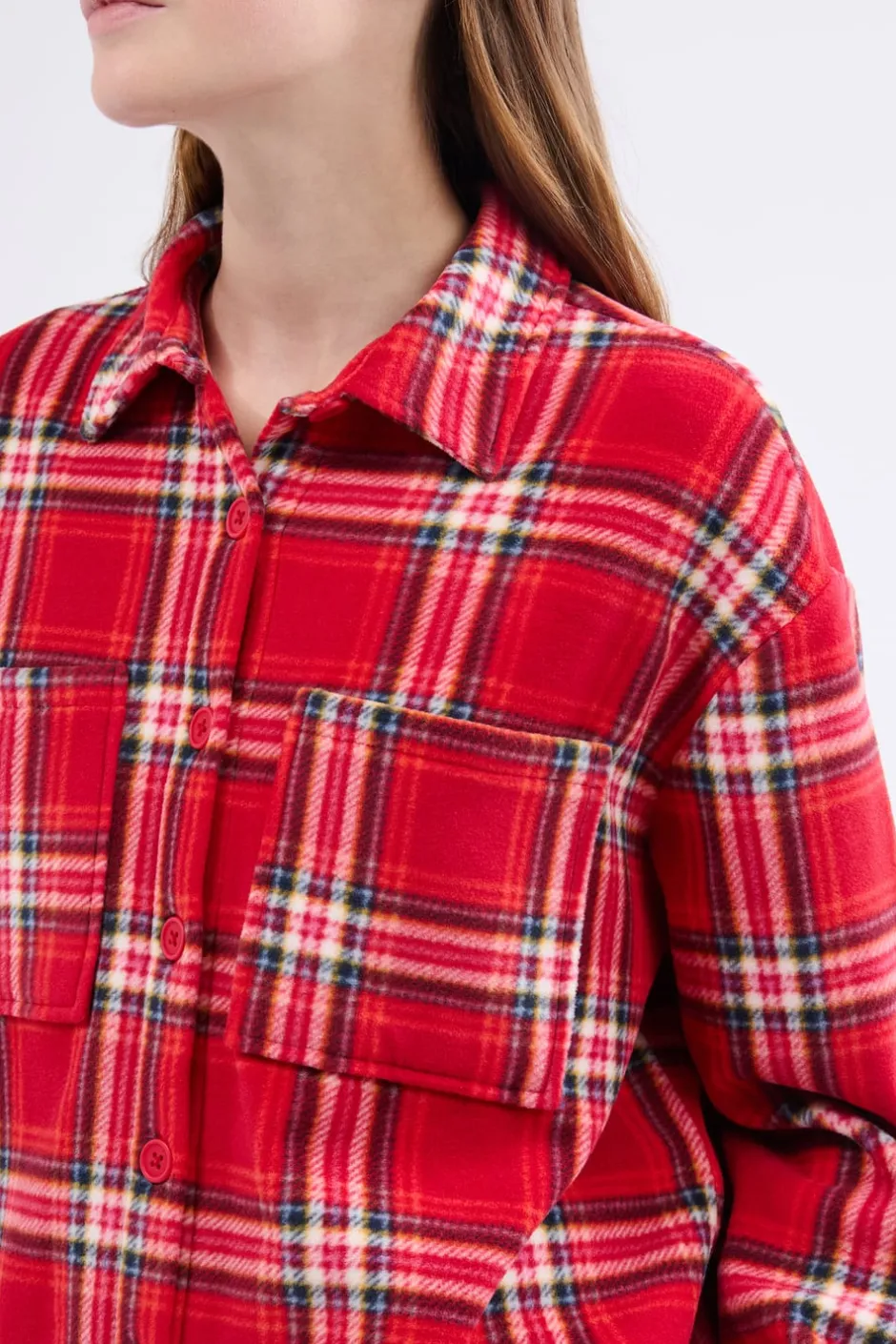 ETAM Pijamas Calentitos|Partes De Arriba De Pijama|Camisa de pijama a cuadros ROJO