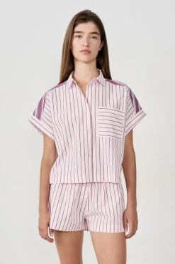 ETAM Partes De Arriba De Pijama|Camisa de pijama a rayas ROSA