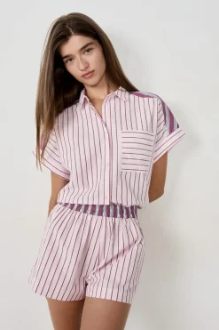 ETAM Partes De Arriba De Pijama|Camisa de pijama a rayas ROSA