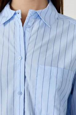 ETAM Partes De Arriba De Pijama|Los Pijamas Más Responsables|Camisa de pijama a rayas AZUL CIELO