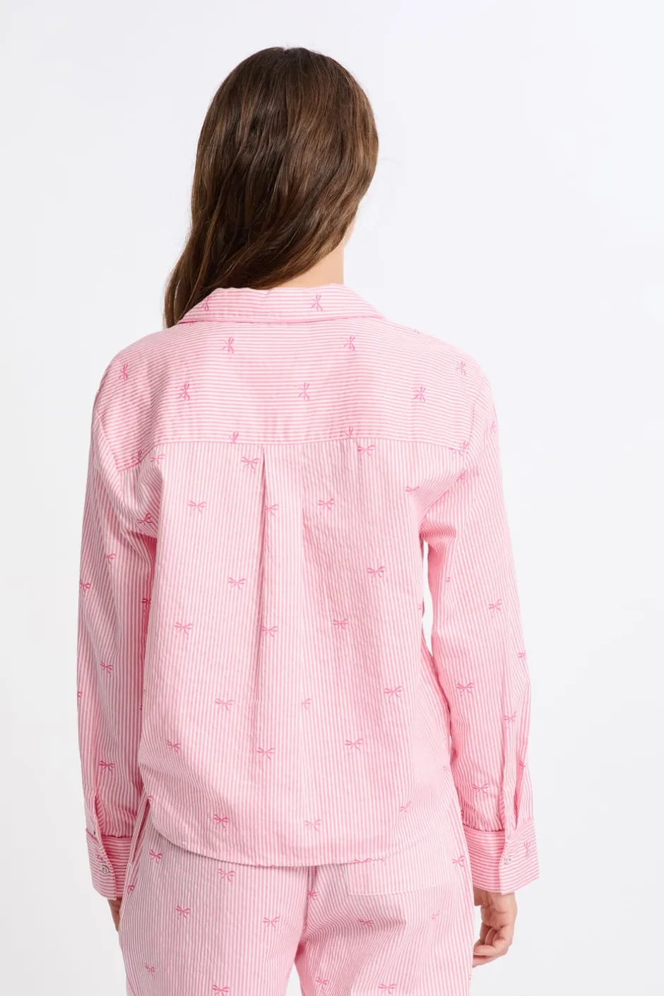 ETAM Los Pijamas Más Responsables|Partes De Arriba De Pijama|Camisa de pijama de algodón estampada ROSA