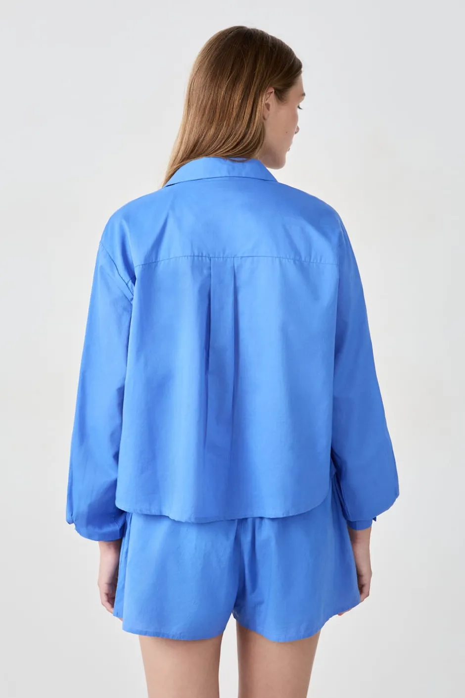 ETAM Partes De Arriba De Pijama|Los Pijamas Más Responsables|Camisa de pijama de algodón AZUL ROYAL