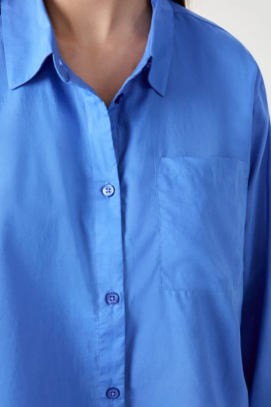 ETAM Partes De Arriba De Pijama|Los Pijamas Más Responsables|Camisa de pijama de algodón AZUL ROYAL