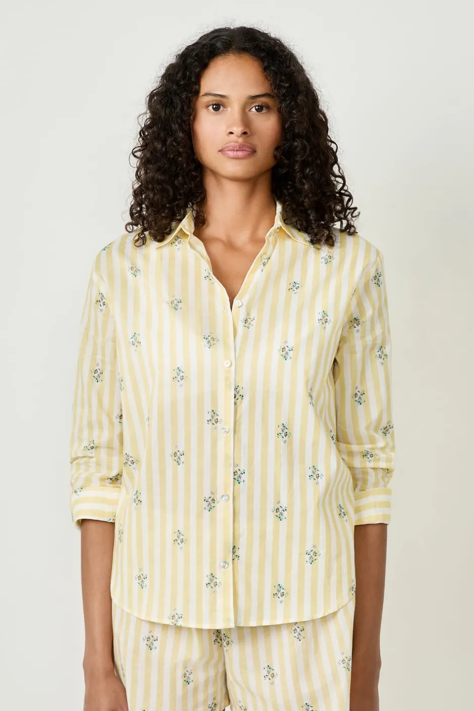 ETAM Partes De Arriba De Pijama|Camisa de pijama de algodón estampada AMARILLO