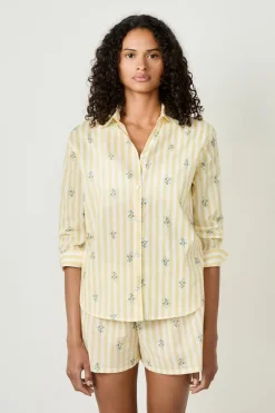 ETAM Partes De Arriba De Pijama|Camisa de pijama de algodón estampada AMARILLO