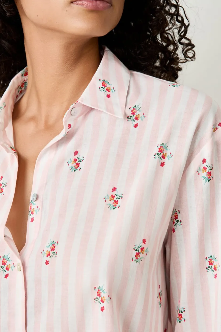 ETAM Partes De Arriba De Pijama|Camisa de pijama de algodón estampada ROSA CLARO