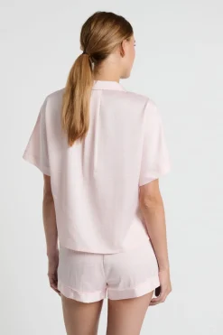 ETAM Partes De Arriba De Pijama|Los Pijamas Más Responsables|Camisa de pijama de manga corta estampada ESTAMPADO FONDO ROSA