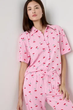 ETAM Partes De Arriba De Pijama|Los Pijamas Más Responsables|Camisa de pijama estampada ROSA