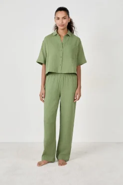 ETAM Partes De Arriba De Pijama|Los Pijamas Más Responsables|Camisa manga corta 100% algodón VERDE
